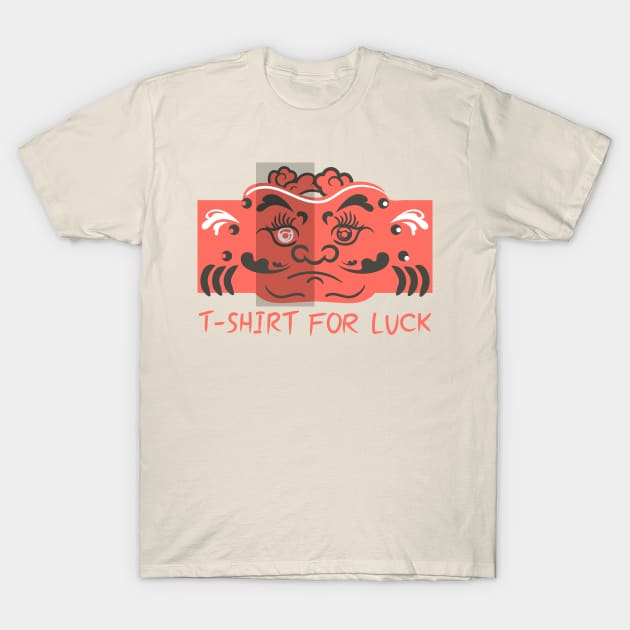 T-shirt for Luck with Daruma Doll Face T-Shirt by tatadonets